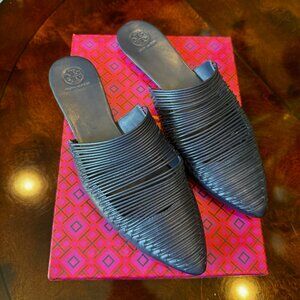 Tory Burch Sienna Flat Slide Mestico – Women’s Designer Shoes, Size 11, Navy